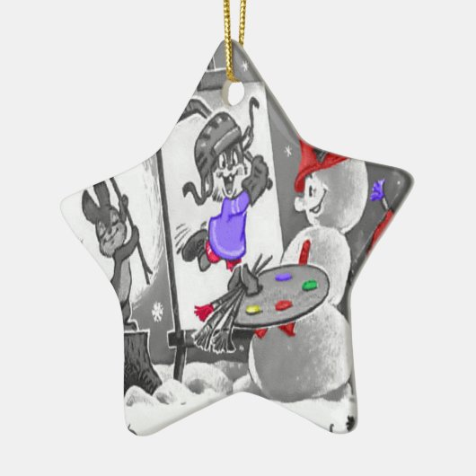 Sneeuwman schilderij Ornament (Links)