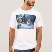 Sneeuwman schilderij t-shirt (Voorkant)