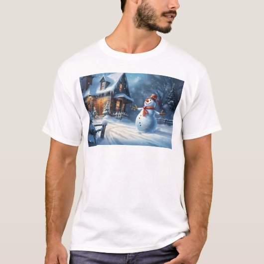 Sneeuwman schilderij t-shirt (Voorkant)