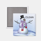 Sneeuwman Schoon Vuil Kerstmis Vaatwasser Magneet (Voorkant / Achterkant)