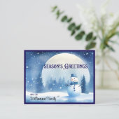 Sneeuwman Seizoen Groeten Vakantie Briefkaart (Staand voorkant)