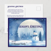 Sneeuwman Seizoen Groeten Vakantie Briefkaart (Voorkant / Achterkant)