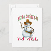 sneeuwman sherriff MerryChrsts Ya allen Feestdagenkaart (Voorkant / Achterkant)