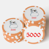 Sneeuwman sinaasappel 5000 gestreepte pokerchip (Opstapeling)