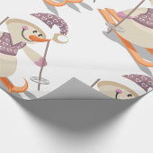 Sneeuwman Skiën Cadeaupapier