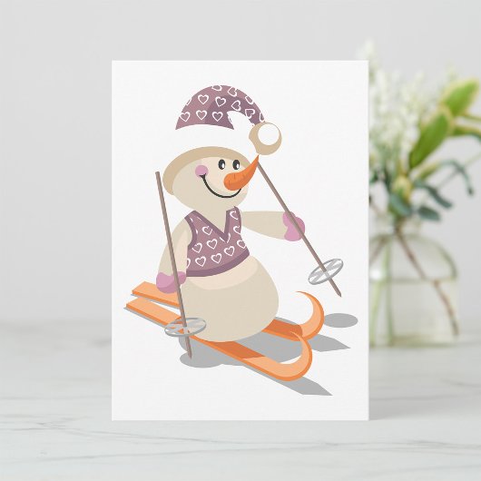 Sneeuwman Skiën Kaart