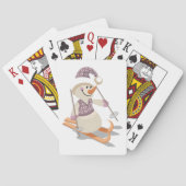 Sneeuwman Skiën Pokerkaarten (Achterkant)