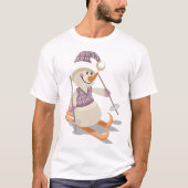 Sneeuwman Skiën T-shirt (Voorkant)