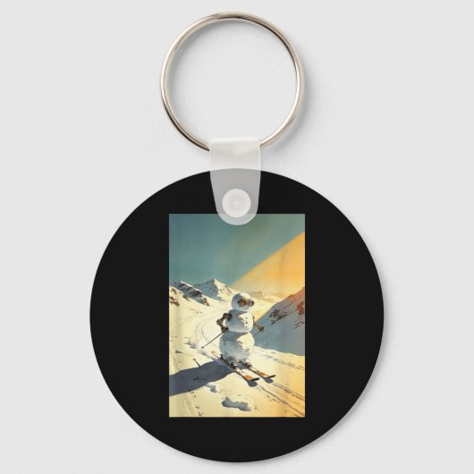 Sneeuwman skiet sleutelhanger (Voorkant)