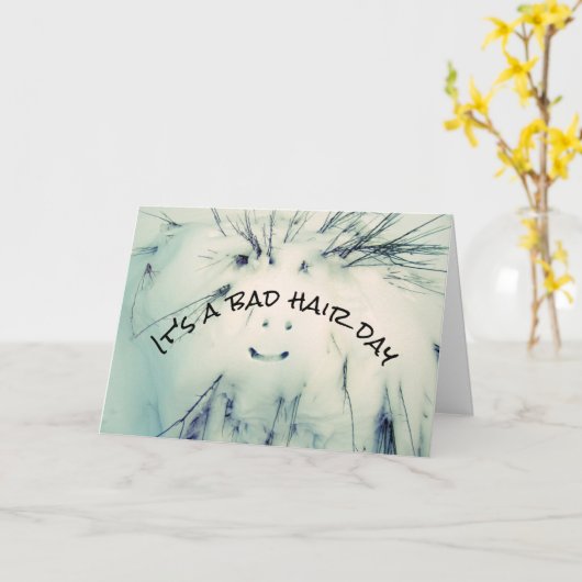 Sneeuwman slecht haar dag grappige smeltende sneeu kaart (Gele Bloem)