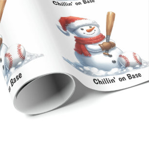 Sneeuwman Slugger Chillin' op basis Cadeaupapier