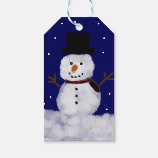 Sneeuwman Sneeuw Cadeaulabel (Voorkant)