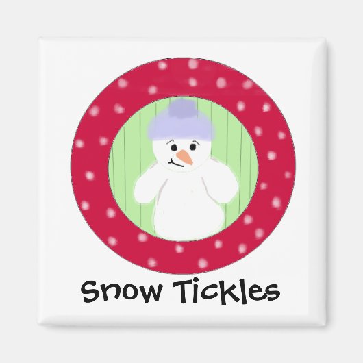 Sneeuwman Sneeuw Kietelt Magneet (Voorkant)