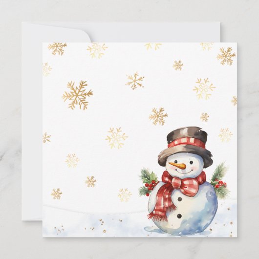 Sneeuwman sneeuw veel leuke kerst uitnodiging (Achterkant)