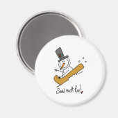 Sneeuwman sneeuw veel plezier magneet (Voorkant / Achterkant)