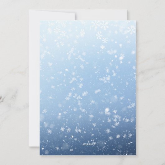 Sneeuwman Sneeuwbol Blauw Wit Vrolijk Kerstfeest Feestdagenkaart (Achterkant)