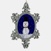 Sneeuwman Sneeuwig Tin Sneeuwvlok Ornament (Links)