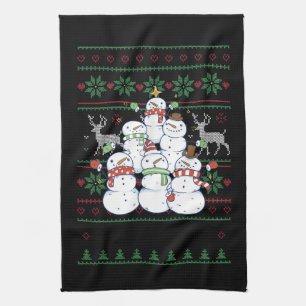 Sneeuwman - Sneeuwman Kerstboom Lelijke Kerst Theedoek