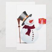 Sneeuwman / Sneeuwpop voor Kerstmis Briefpapier (Voorkant / Achterkant)