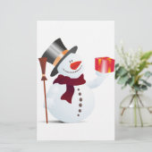 Sneeuwman / Sneeuwpop voor Kerstmis Briefpapier (Staand voorkant)