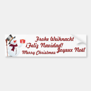 Sneeuwman / Sneeuwpop voor Kerstmis / X-mas Bumpersticker