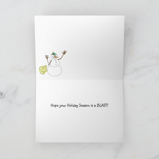 Sneeuwman Sneeuwstorm Kerstkaart Feestdagen Kaart (Binnen)