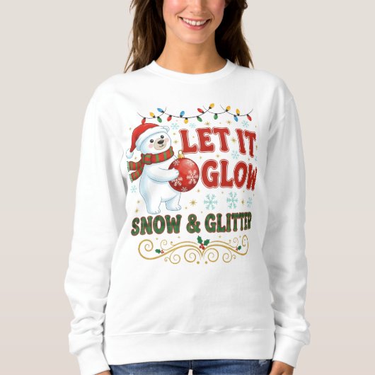 Sneeuwman & Sneeuwvlok Glitter Trui (Voorkant)