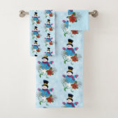 Sneeuwman Sneeuwvlokken Poinsettia Bad Handdoek (Insitu)