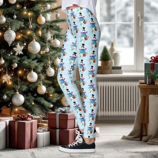 Sneeuwman Sneeuwvlokken Poinsettia Leggings