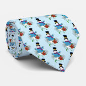 Sneeuwman Sneeuwvlokken Pontsettia Stropdas (Opgerold)