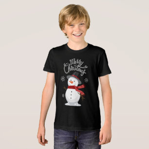 Sneeuwman Sneeuwvlokken Vrolijk Kerstmis Schattige Tri-Blend Shirt