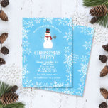 Sneeuwman Sneeuwvlokken Waterverf Blauw Kerstfeest Kaart<br><div class="desc">Dit ontwerp is voorzien van een schattige kleine sneeuwpop met een mok warme cacao op een waterverf blauwe achtergrond geaccentueerd met delicate witte sneeuwvlokken! Klik op de knop aanpassen voor meer flexibiliteit bij het wijzigen van de tekst en de afbeeldingen! Variaties van dit ontwerp en coördinerende producten zijn beschikbaar in...</div>