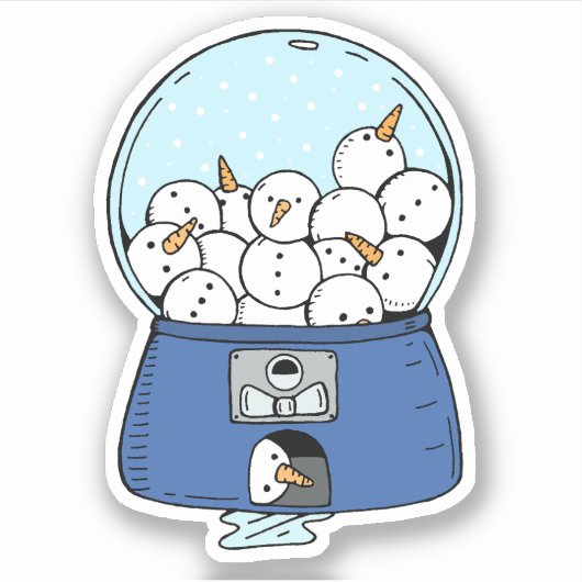 Sneeuwman Snoepautomaat Laptop Sticker (Voorkant)