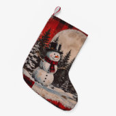  Sneeuwman Snowy Nights Kleine Kerstsok (Voorkant (Hangend))