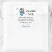 Sneeuwman Soep Recept Sneeuwman Soep Favoriet Vierkante Sticker (Tas)