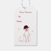 Sneeuwman Softbal Speler Cadeaulabel (Voorkant)