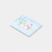 Sneeuwman speeldatum post-it® notes (Schuin)