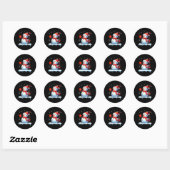 Sneeuwman spelen Lacrosse Christmas Player Fan Lov Ronde Sticker (Vel)
