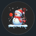 Sneeuwman spelen Lacrosse Christmas Player Fan Lov Ronde Sticker<br><div class="desc">Sneeuwman spelen Lacrosse kerstspeler Fan Lover Kinder</div>