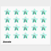 Sneeuwman Star Shaped Ster Sticker (Vel)