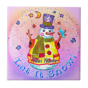 Sneeuwman Ster Tegeltje