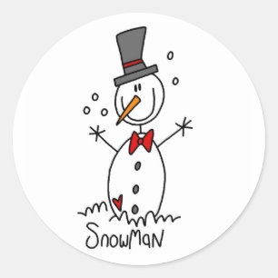 Sneeuwman Stick Figuur Sticker