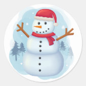 Sneeuwman Sticker (Voorkant)
