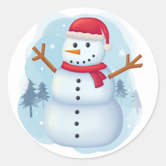 Sneeuwman Sticker (Voorkant)