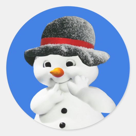 Sneeuwman Stickers Enveloppe Zegels (Voorkant)