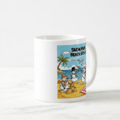 Sneeuwman Strandfeest Koffiemok (Voorkant rechts)