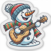 Sneeuwman struikelt in Winter Wonderland Sticker (Voorkant)