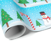 Sneeuwman & Suikerstok Winter Wonderland Cadeaupapier (Rol Hoek)