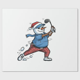  Sneeuwman Tennisspeler Kerstmis 2026 Vakantie   Cadeaupapier