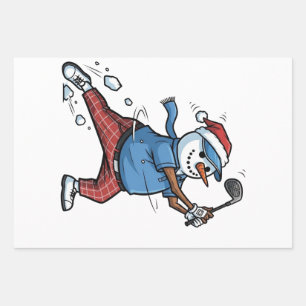  Sneeuwman Tennisspeler Kerstmis 2026 Vakantie   Inpakpapier Vel